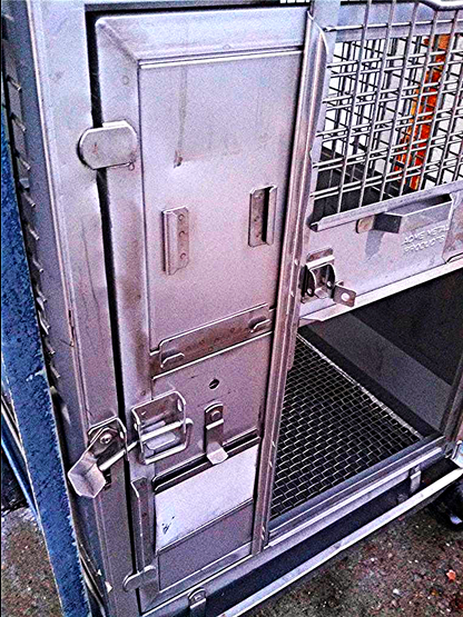 TWO HUNT ANIMAL GAME TURKEY CAGE ACME STAINLESS STEEL RACK WHEELS LAB VETERINARY