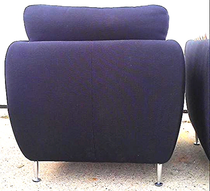 2004 BRAYTON STILETTO SOFA CHAIR BARNES DEEP BLUE FABRIC MODERN LIVING FREE SHIP