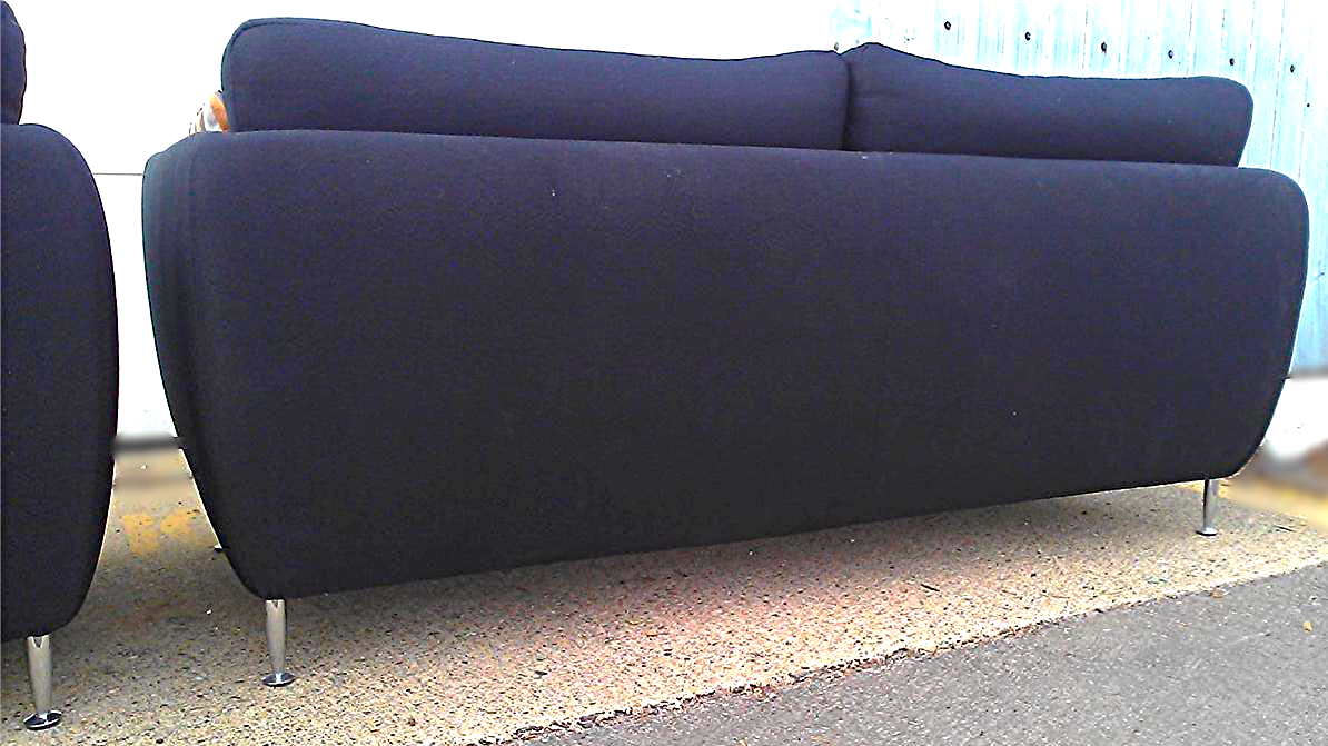 2004 BRAYTON STILETTO SOFA CHAIR BARNES DEEP BLUE FABRIC MODERN LIVING FREE SHIP