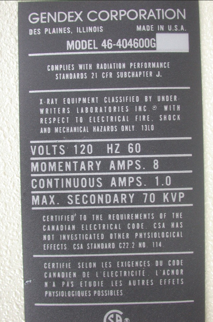 GENDEX GX770 INTRAORAL DENTAL XRAY CURING CONTROL BOX SIEMENS HELIODENT BITEWING