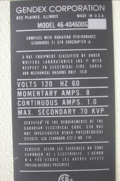 GENDEX GX770 INTRAORAL DENTAL XRAY CURING CONTROL BOX SIEMENS HELIODENT BITEWING