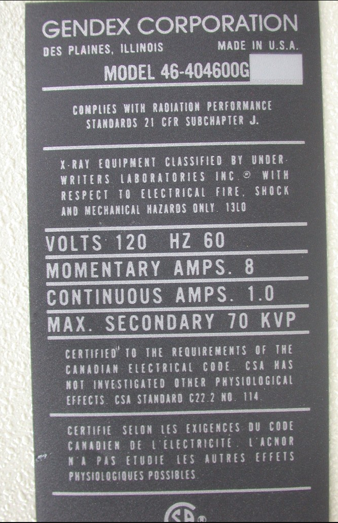 GENDEX GX770 INTRAORAL DENTAL XRAY CURING CONTROL BOX SIEMENS HELIODENT BITEWING