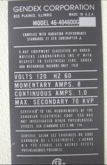 GENDEX GX770 INTRAORAL DENTAL XRAY CURING CONTROL BOX SIEMENS HELIODENT BITEWING