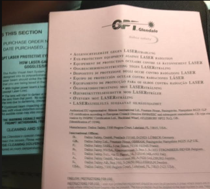 GPT GLENDALE DALLOZ SAFETY CE D 755 855 L3 GPT GOGGLES