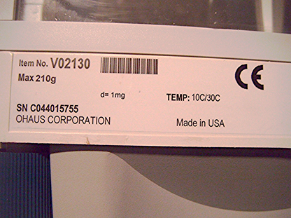 EXCELLENT OHAUS Model V02130 VOYAGER BALANCE 210g x 0.001g WATCH VIDEO FREE SHIP