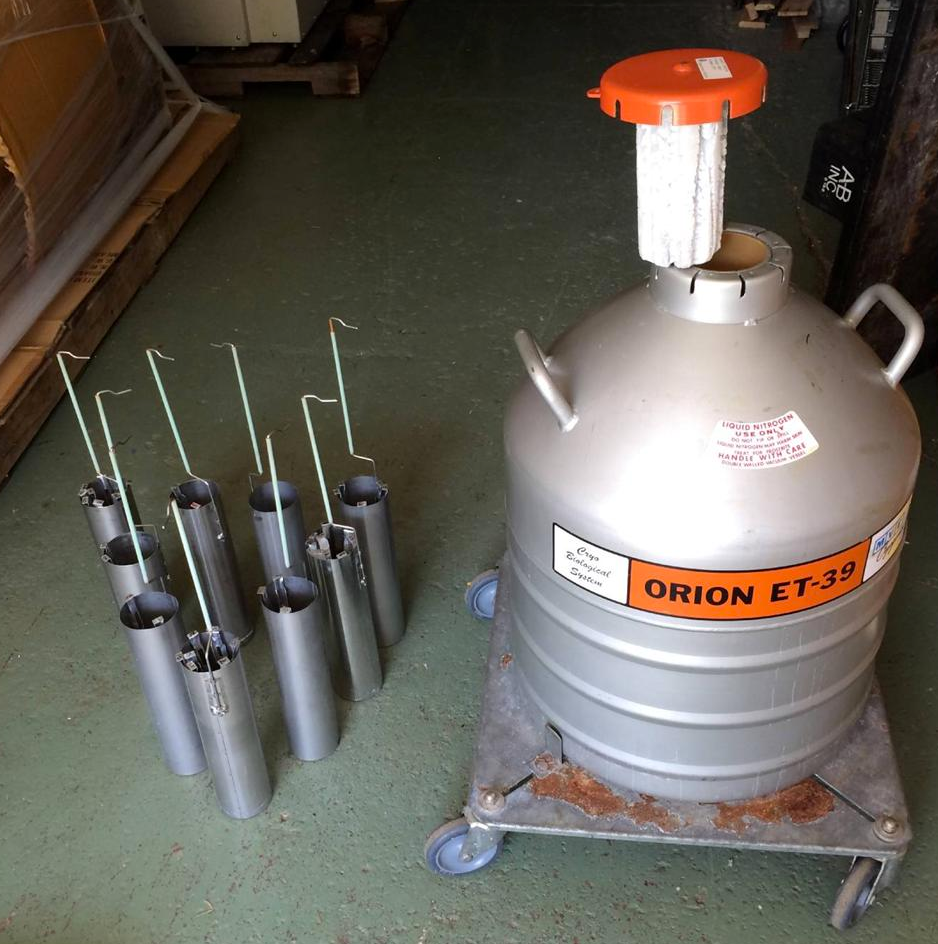 MVE CRYO BIOLOGICAL 9 CANISTER ORION ET-39 CRYOGENIC HIGH CAPACITY TANK FREESHIP