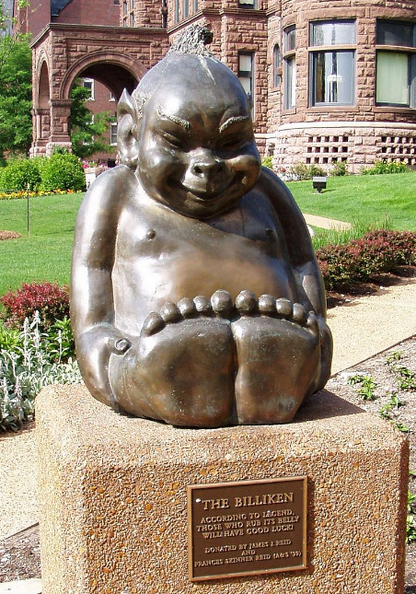 RareVintage BELLIKEN 28"h x 16.5"w x 18"d GOOD LUCK BIG CONCRETE STATUE FREESHIP