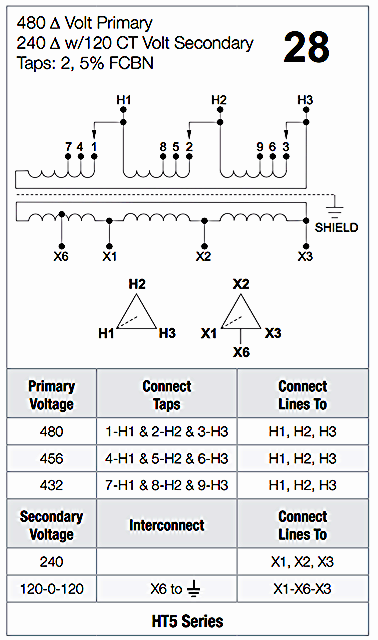 EGS HEVI-DUTY T5H30S SHIELDED TRANSFORMER 3PH 30KVA HV480 240/120 DELTA FREESHIP