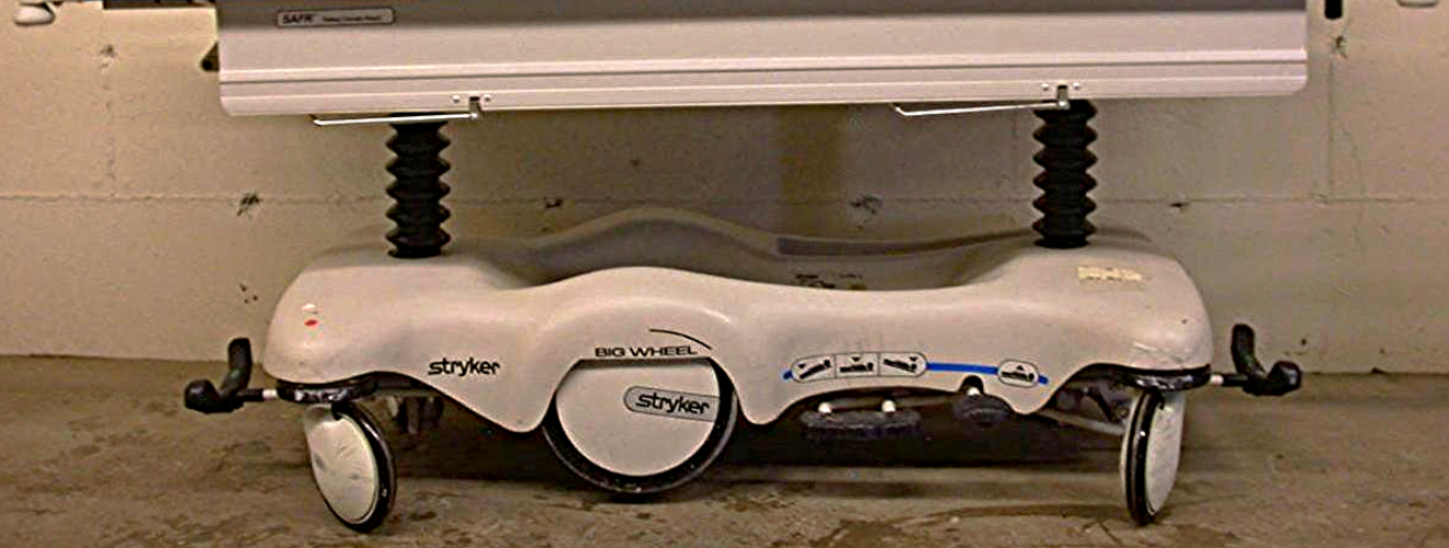 STRYKER 721 BIG WHEEL PAD GLIDEAW HOSPITAL EMERGENCY GURNEY BED STRETCHER OXYGEN