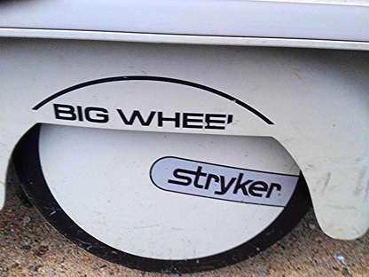 STRYKER 721 BIG WHEEL PAD GLIDEAW HOSPITAL EMERGENCY GURNEY BED STRETCHER OXYGEN
