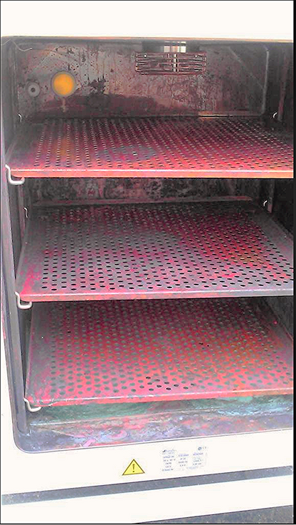 HERA CELL 240 CO2 INCUBATOR by HERAEUS with COPPER TRAYS on Wheels Cart