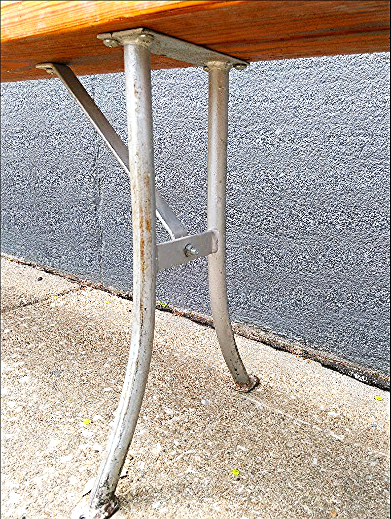 RARE VINTAGE SOLID WOOD LOCKER ROOM BENCH 142" l x 7" d x 17" h from the 60's