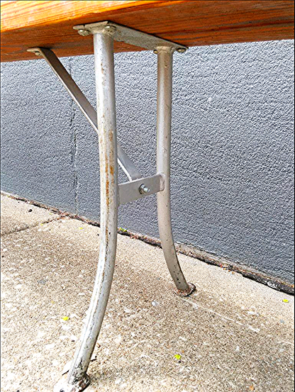 RARE VINTAGE SOLID WOOD LOCKER ROOM BENCH 142" l x 7" d x 17" h from the 60's