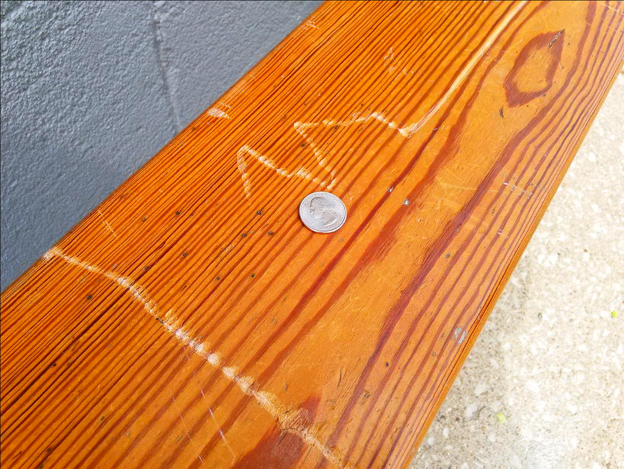 RARE VINTAGE SOLID WOOD LOCKER ROOM BENCH 142" l x 7" d x 17" h from the 60's