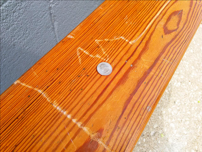 RARE VINTAGE SOLID WOOD LOCKER ROOM BENCH 142" l x 7" d x 17" h from the 60's