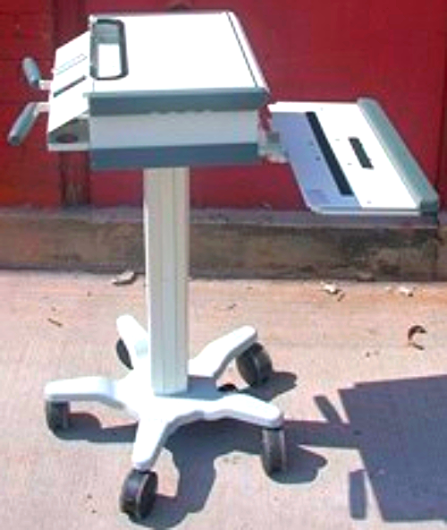 GCX INSTRUMENT VHRS VARIABLE HEIGHT ROLL STAND MOUNTING SYSTEM CART WORK SURFACE