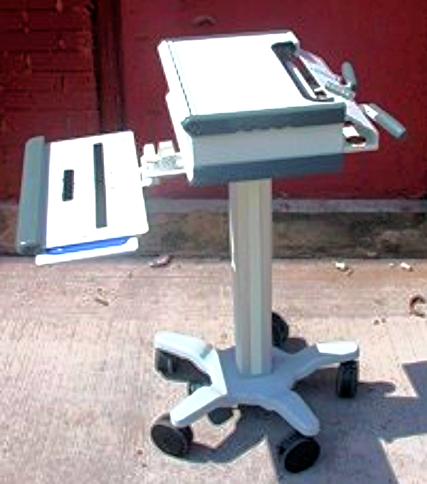 GCX INSTRUMENT VHRS VARIABLE HEIGHT ROLL STAND MOUNTING SYSTEM CART WORK SURFACE