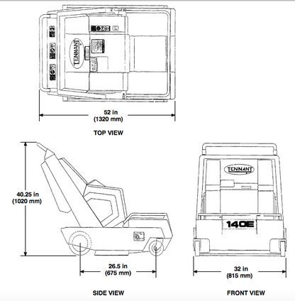 TENNANT 140-E NOBLES SCOUT 37B WALK BEHIND AUTO POWER SWEEPER WATCHVIDEOFREESHIP