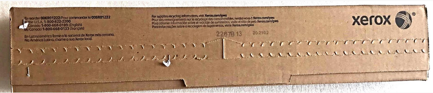 ORIGINAL OEM XEROX CYAN TONER 006R01222 WORKCENTRE 7655 7675 & DocuColor 240 250