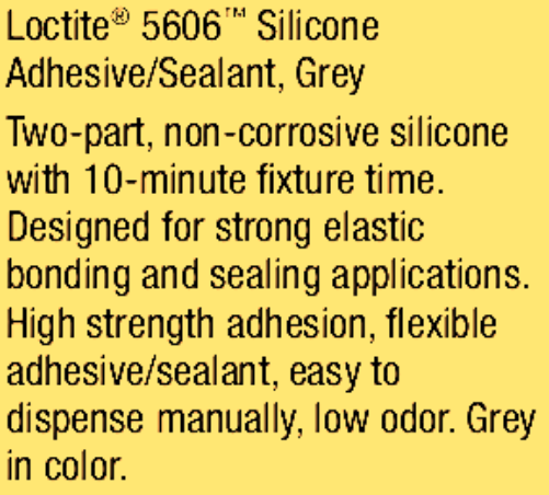 LOCTITE SI 5606 SILICONE ELASTIC ADHESIVE USE BY 05/18 w STATIC MIXER FREE SHIP