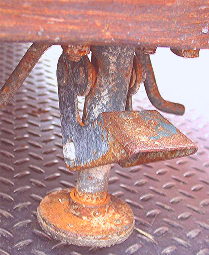 RARE COLSON INDUSTRIAL DESIGN OAK CART COFFEE TABLE 66x32x11 FOUR PHENOLIC WHEEL