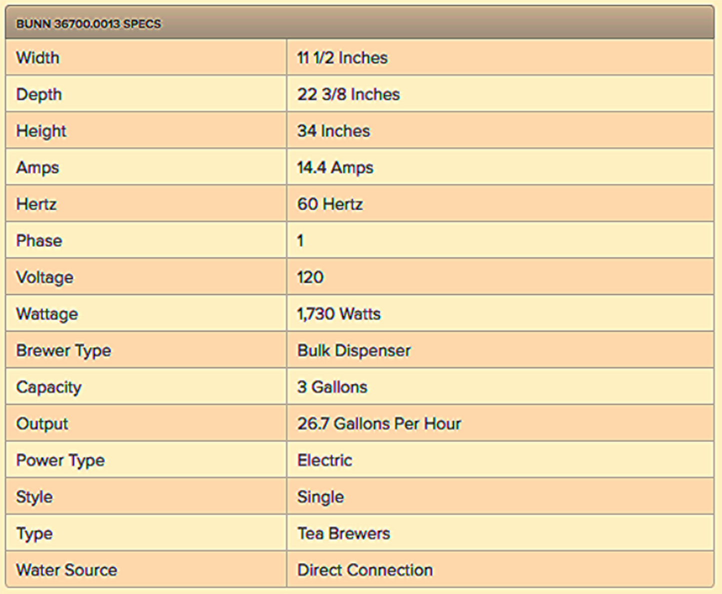 BUNN TB3Q ICED TEA BREWER 3 GALLON QUICKBREW PERCULATOR PN36700.00.0013 FREESHIP