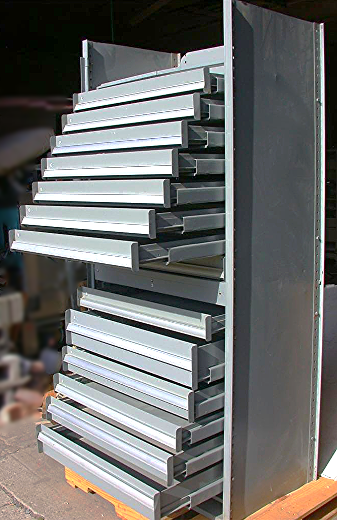 INDUSTRIAL DESIGN LYON HEAVY DUTY METAL CABINET 14 DRAWERS 7ft H x 36" W x 26" D