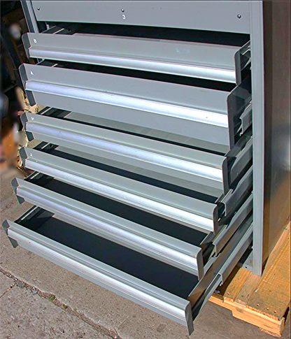 INDUSTRIAL DESIGN LYON HEAVY DUTY METAL CABINET 14 DRAWERS 7ft H x 36" W x 26" D