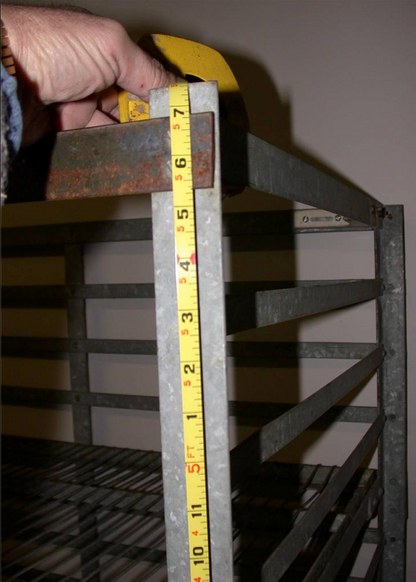 RARE INDUSTRIAL VINTAGE GALVANIZED STEAMPUNK BAKER RACK CART 3 SHELVES on Wheels