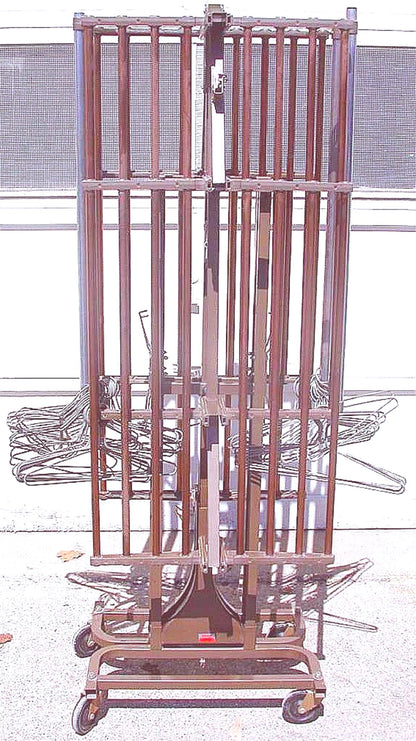 RARE FOLDING COLLAPSIBLE VEEP CLOTHES HANGER HAT UMBRELLA COAT SHELVES ON WHEELS