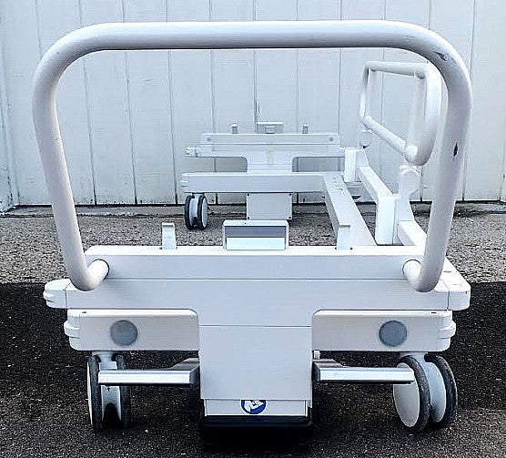 PHILIPS FLEX TRAK NON MAGNETIC MRI TROLLEY HOSPITAL GURNEY FLEX  HILO WATCHVIDEO