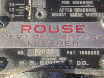 RARE ELECTRIC ROUSE VERTICAL ROTARY MITERER