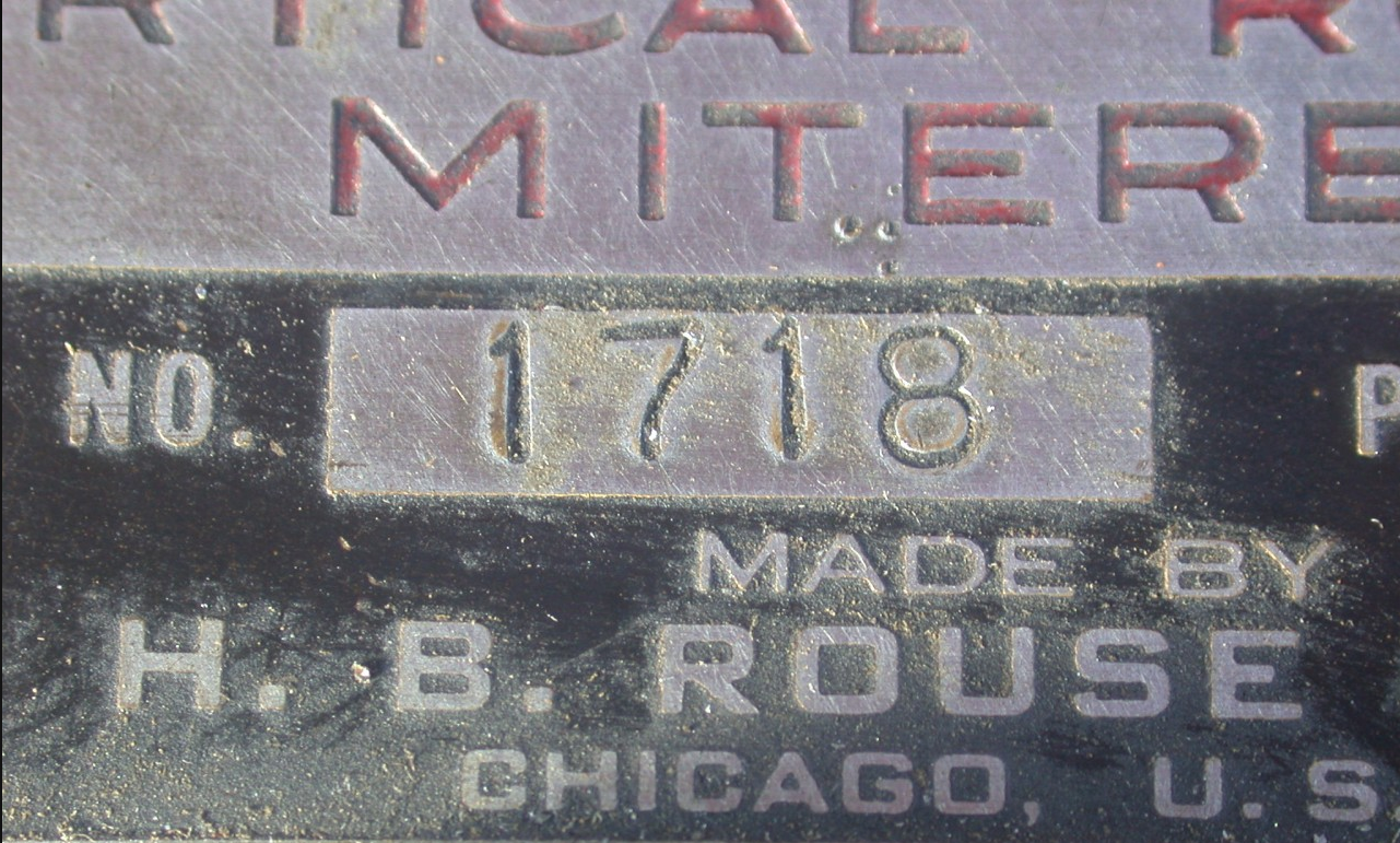 RARE ELECTRIC ROUSE VERTICAL ROTARY MITERER