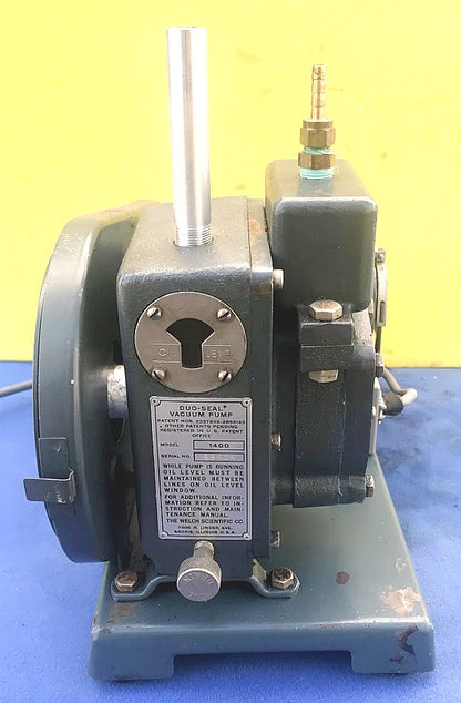 DUO-SEAL BELT DRIVE ROTARY VANE DUO SEAL MODEL 1400 VACUUM PUMP WATCH VIDEO