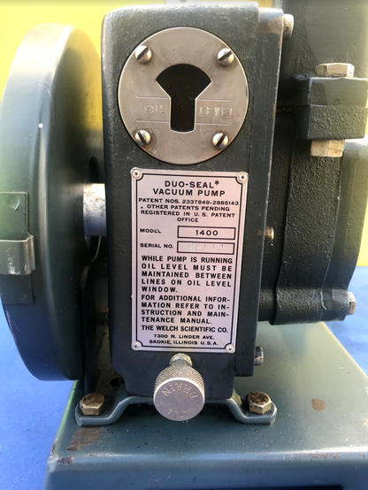 DUO-SEAL BELT DRIVE ROTARY VANE DUO SEAL MODEL 1400 VACUUM PUMP WATCH VIDEO