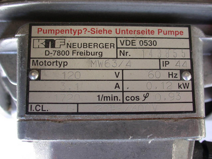 KNF IVOCLAR VDE 0530 DENTAL NEUBERGER DOUBLE PISTON PUMP