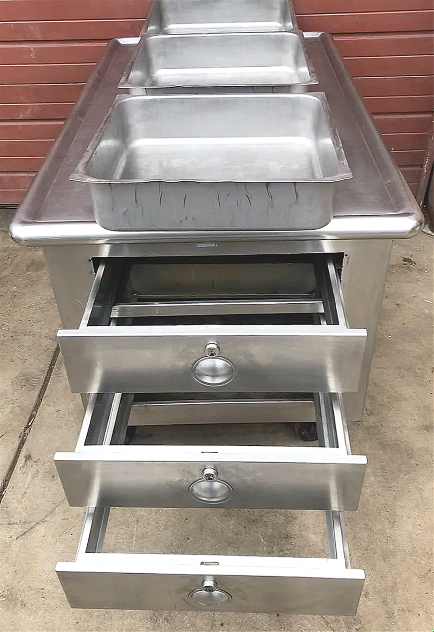 MADEINUSA VINTAGE 1959 HEAVY GAUGE STAINLESS 60x36x32 ISLAND +3DRAWERS FREE SHIP