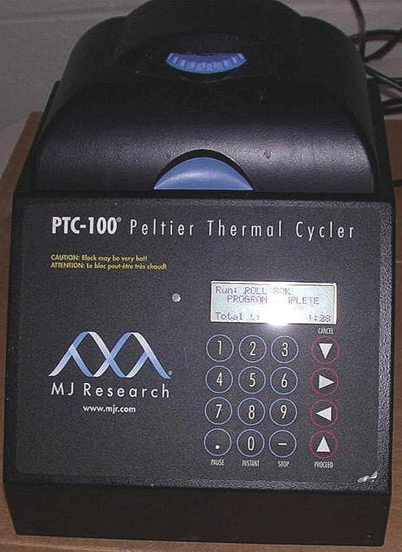 PTC-100 PELTIER PROGRAMMABLE THERMAL CONTROLLER CYCLER 96-WELL & HOT BONNET LID