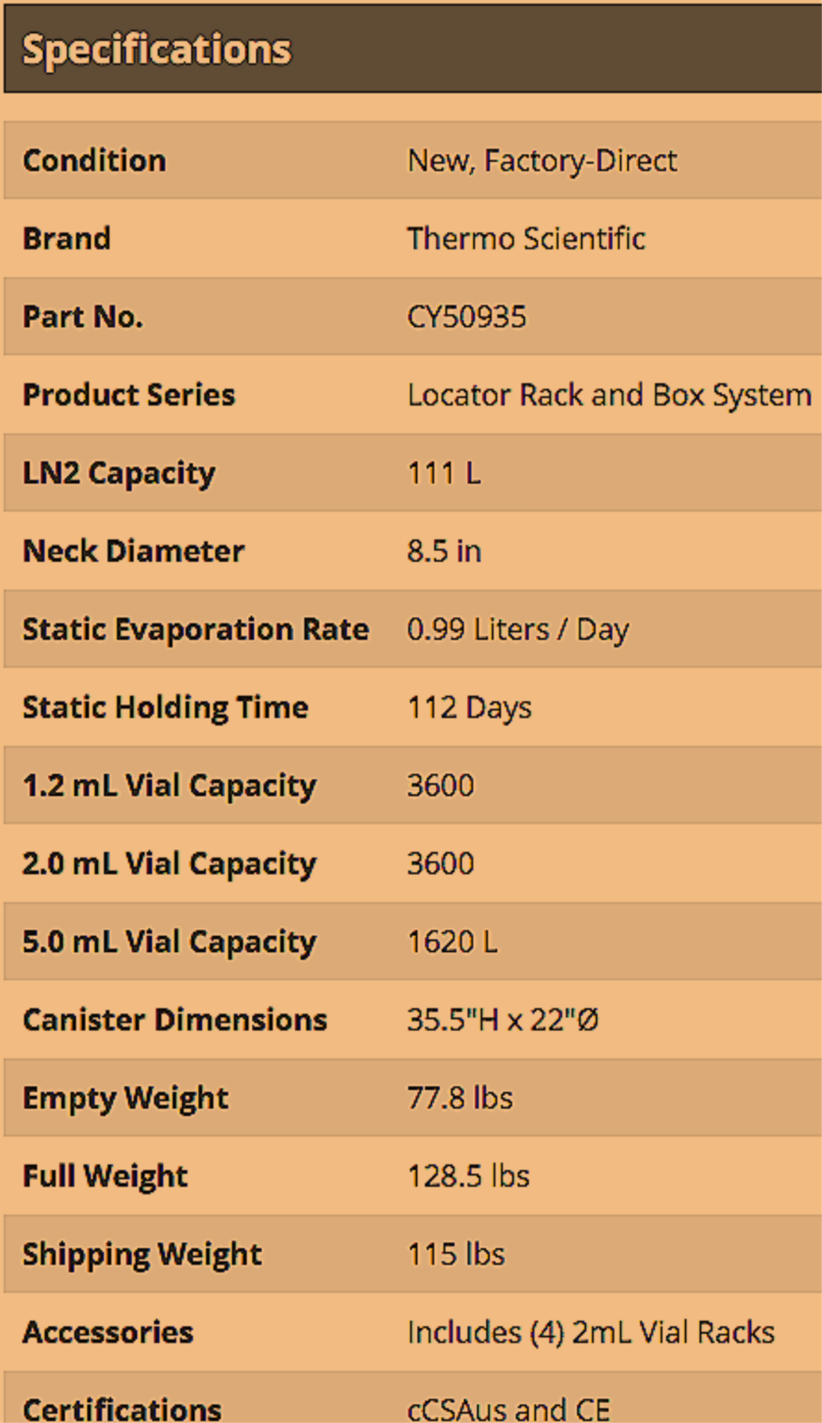 LOCATOR 4 PLUS BARNSTEAD CY50935 CRYO BIOLOGICAL STORAGE TANK CRYOGENIC FREESHIP