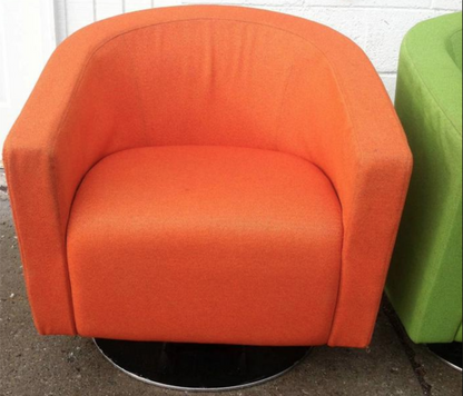 PAIR (2) OF DAUPHIN SWIVEL ORANGE or GREEN MODERN CONTEMPORARY FREE BUSINES SHIP