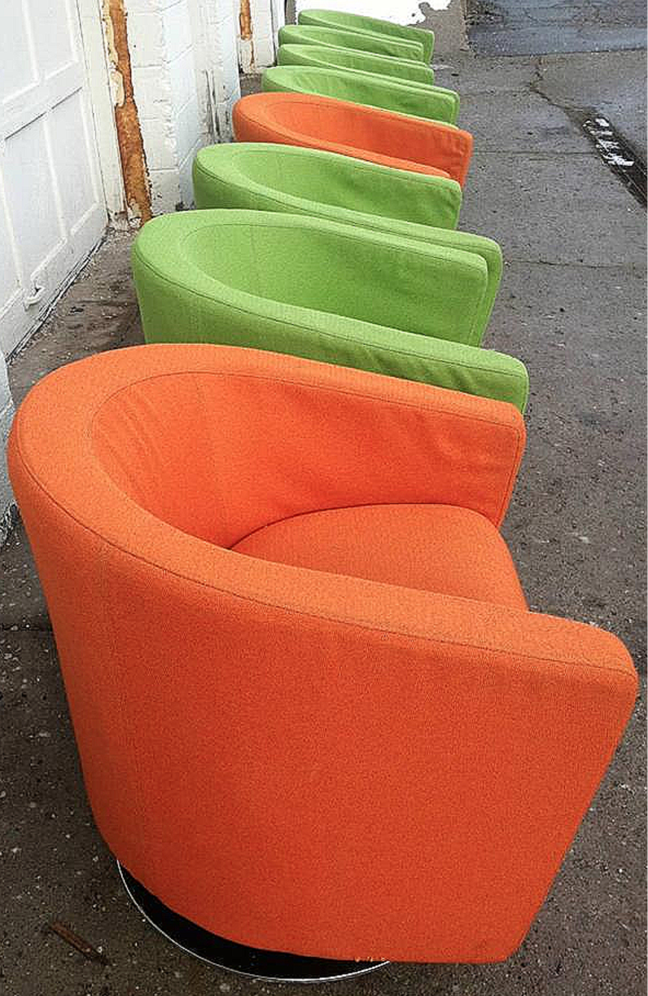 PAIR (2) OF DAUPHIN SWIVEL ORANGE or GREEN MODERN CONTEMPORARY FREE BUSINES SHIP