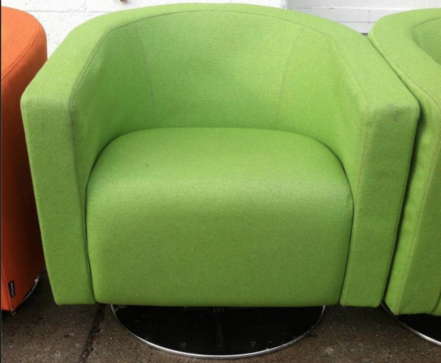 PAIR (2) OF DAUPHIN SWIVEL ORANGE or GREEN MODERN CONTEMPORARY FREE BUSINES SHIP