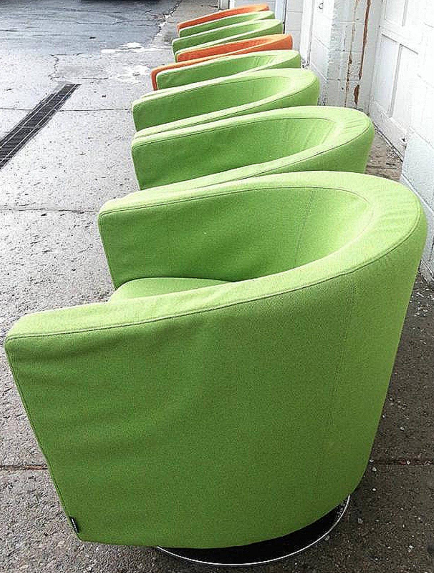 PAIR (2) OF DAUPHIN SWIVEL ORANGE or GREEN MODERN CONTEMPORARY FREE BUSINES SHIP