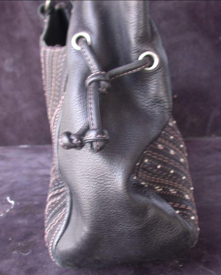 FOSSIL GENUINE BLACK LEATHER HANDBAG 75082