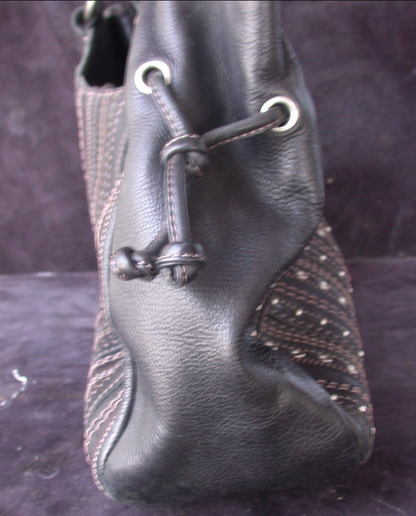 FOSSIL GENUINE BLACK LEATHER HANDBAG 75082