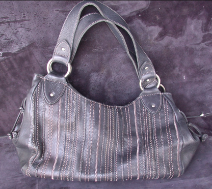 FOSSIL GENUINE BLACK LEATHER HANDBAG 75082