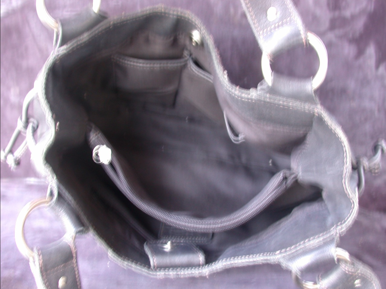 FOSSIL GENUINE BLACK LEATHER HANDBAG 75082