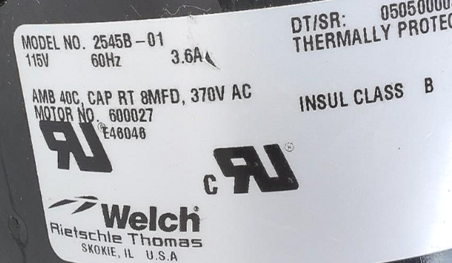 RIETSCHLE THOMAS 2545B-01 DRY VACUUM PUMP 100% WARRANTY WATCH VIDEO  FREE SHIP