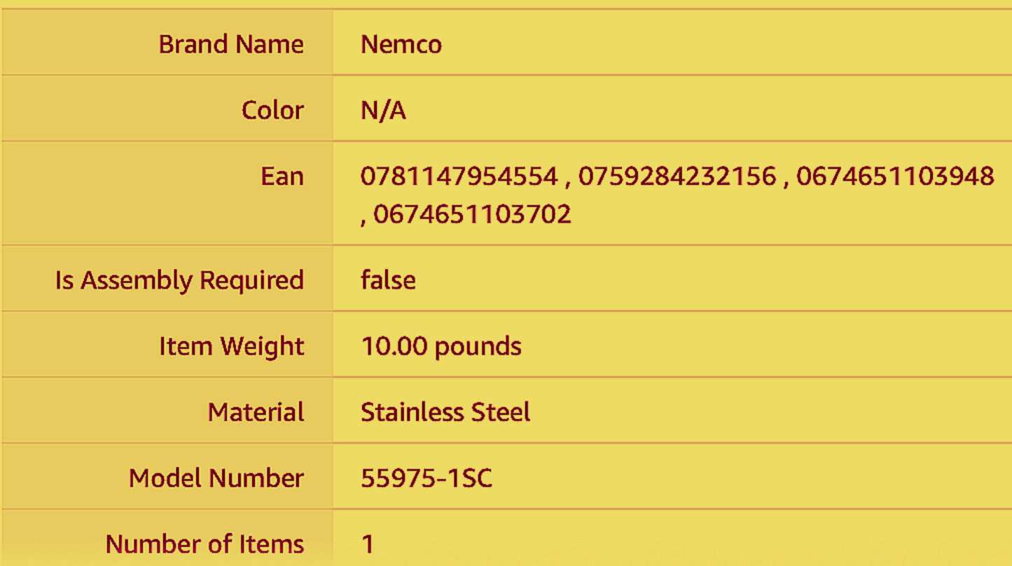 NEMCO 55975-1SC Easy Chicken Slicer 3/8"Scalloped Cut Slicer 100%Sharp FREE SHIP