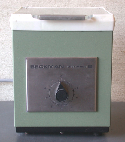 BECKMAN TABLETOP MICROFUGE B COMPLETEwith 6 STAINLESS STEEL PLATES FREE SHIPPING